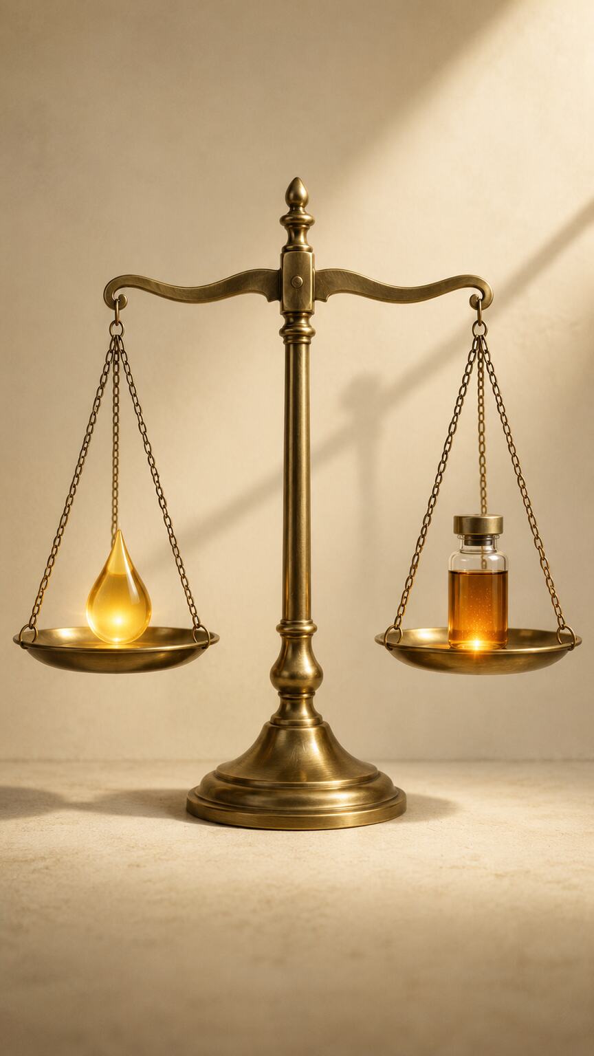 Editorial illustration of a balance scale weighing a jaundice icon against a CA 19-9 result, representing false-positive risk