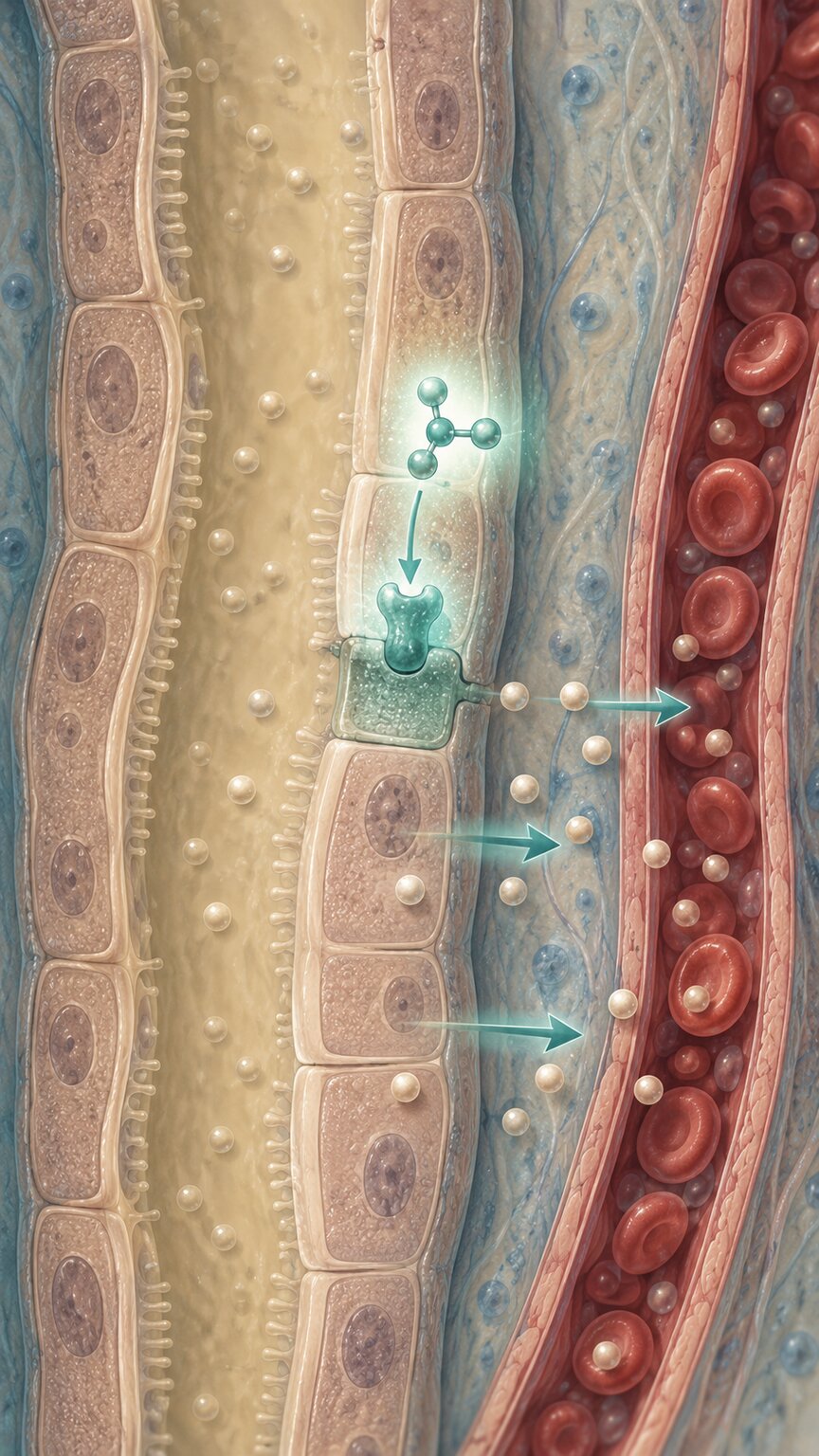 Scientific illustration of the kidney's inner collecting duct showing vasopressin triggering active urea reabsorption back into the bloodstream