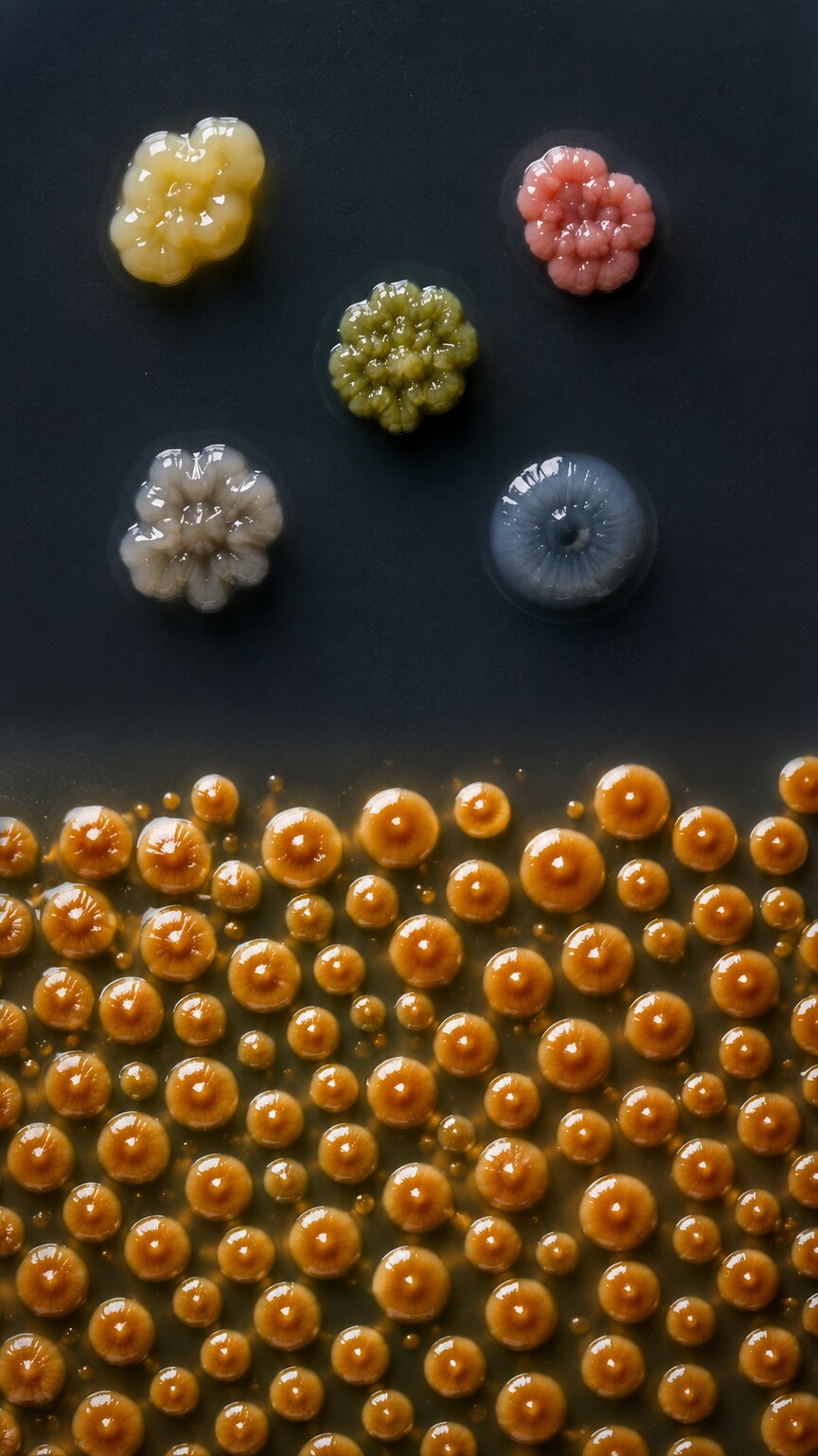 Scientific illustration comparing several different low-count bacterial species from skin flora against a single dominant high-count bacterial species from true infection