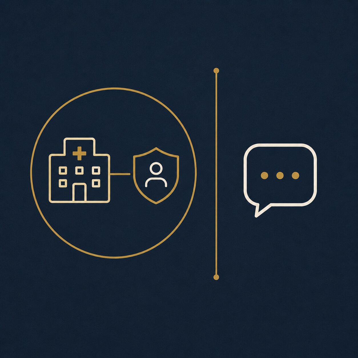 Editorial illustration of a boundary line separating HIPAA-covered healthcare institutions from an unregulated general consumer app