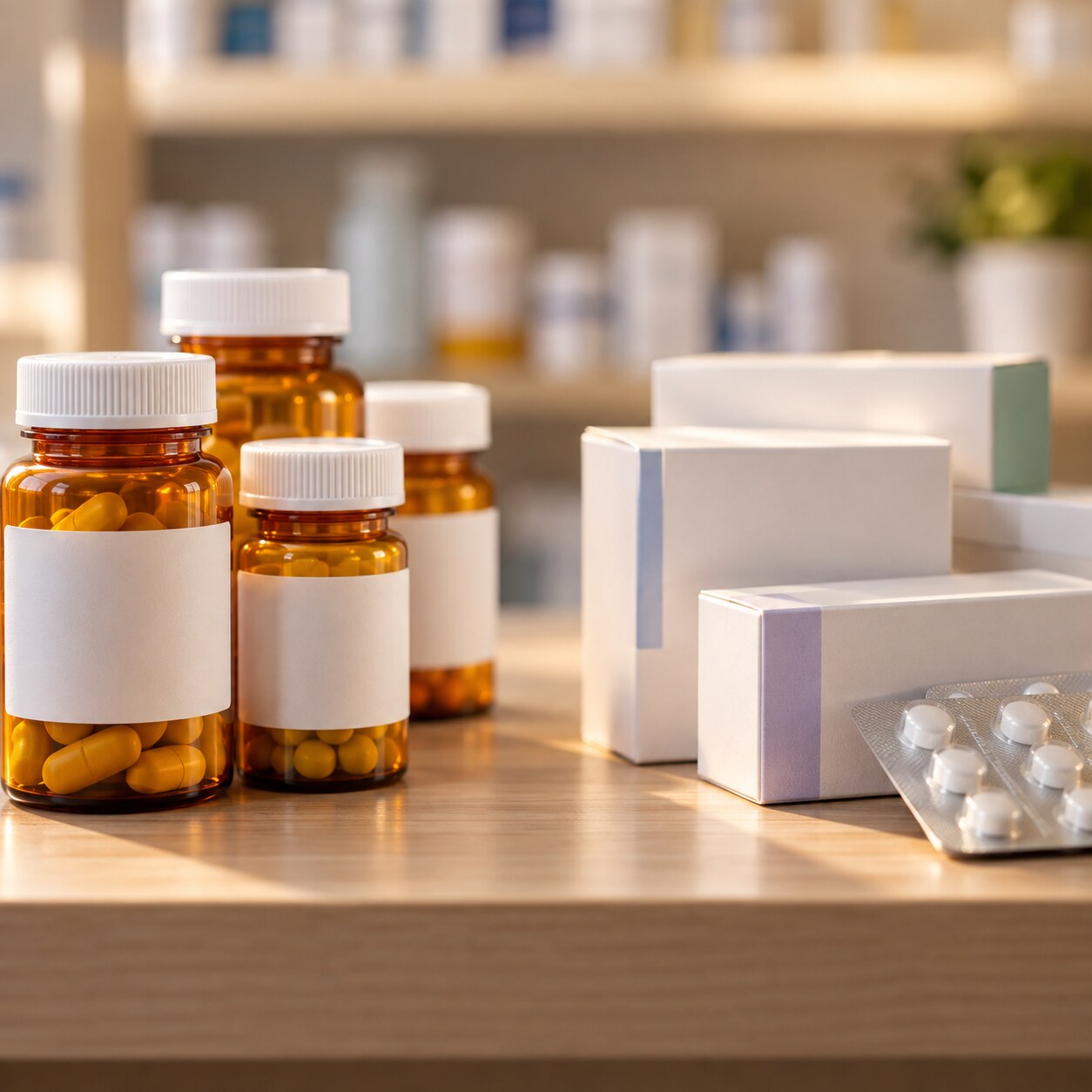 Two distinct classes of antiparasitic medication bottles representing antiprotozoal and anthelmintic treatment categories