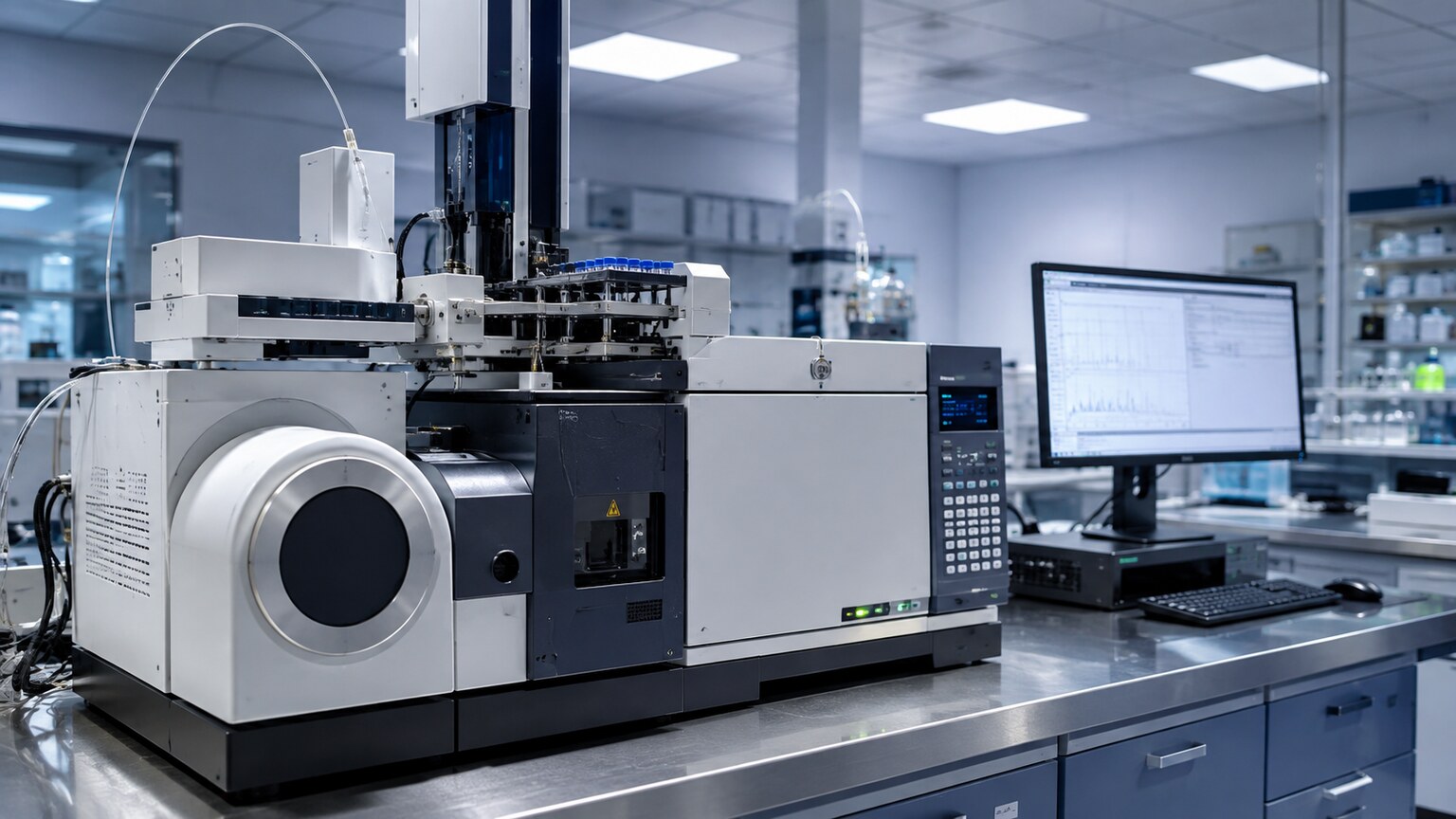 Mass spectrometer laboratory instrument used to perform confirmatory drug testing at a much lower detection threshold