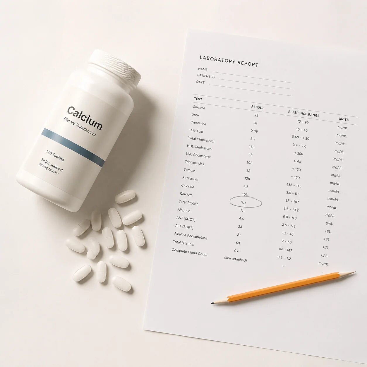 Assorted prescription medication bottles and pills arranged on a table