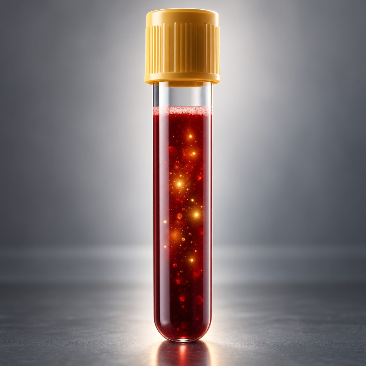 Blood sample vial being prepared for parathyroid hormone testing