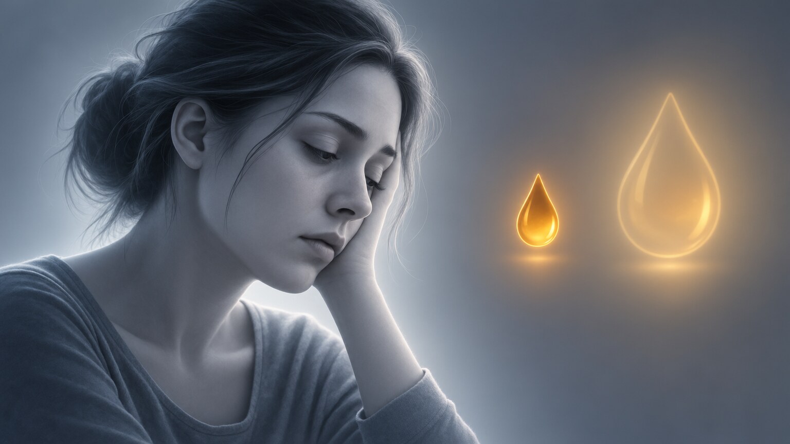 Illustration depicting the fatigue and paleness commonly associated with low circulating iron