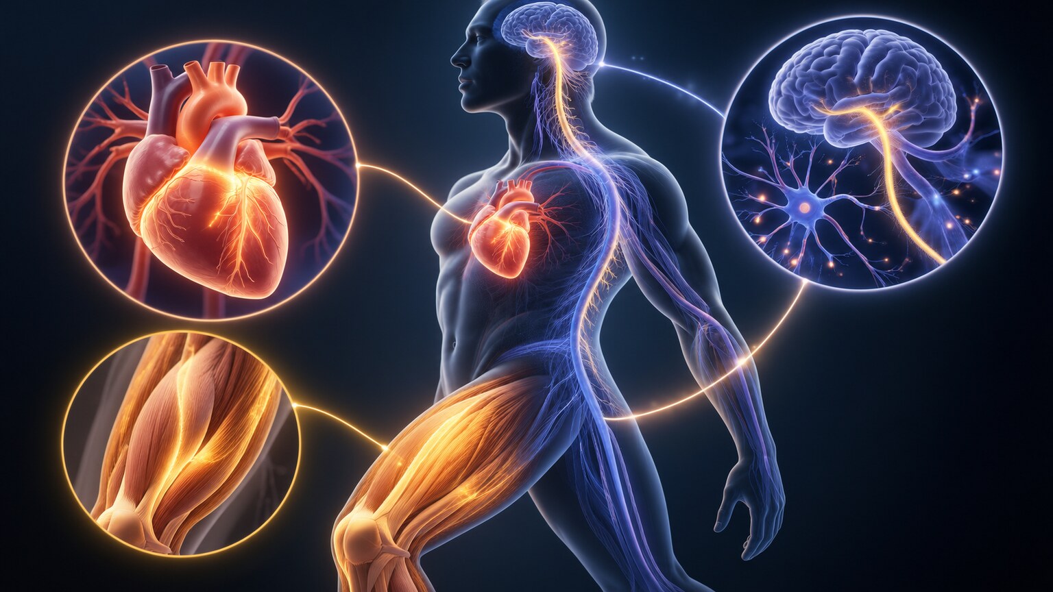 Illustration showing magnesium's role in muscle contraction, nerve signaling, and heart rhythm regulation