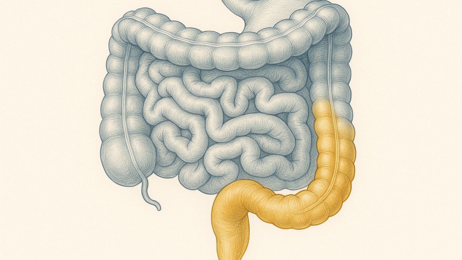Anatomical illustration of the small intestine highlighting the terminal ileum