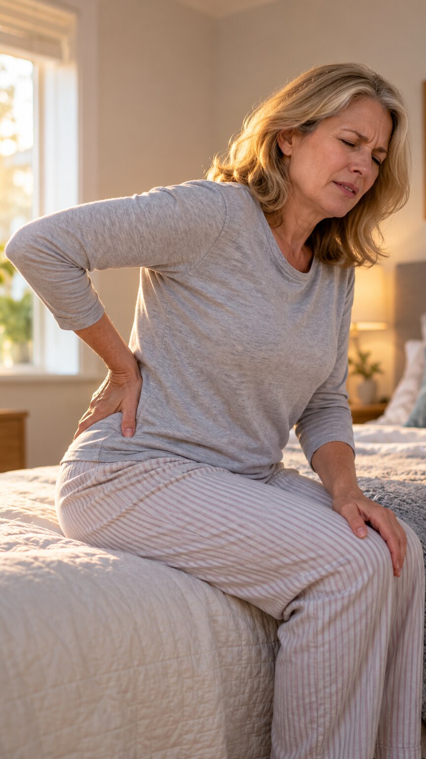 Illustration depicting deep bone pain and proximal muscle weakness associated with vitamin D deficiency